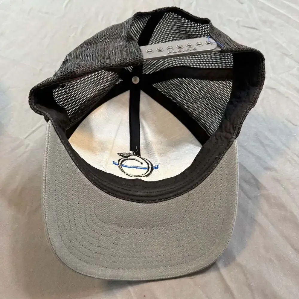 Florida Thin Blue Line Gray Black Trucker Hat Snapback Embroidered Cap
